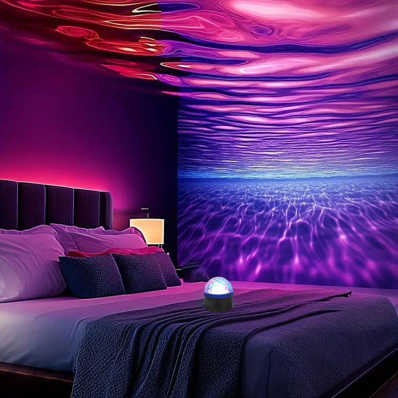🌊 Ocean Wave Projection Lamp — Rotating Dream Night Light ✨