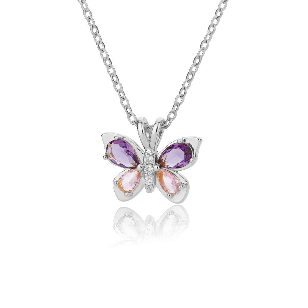 Purple Zircon Butterfly Necklace • sparkle with a touch of magic 🦋✨