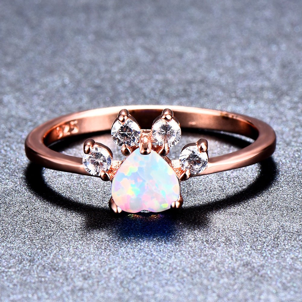 🐾 Cute Cat-Claw Rhinestone Ring – Playful Sparkle 🩷💎