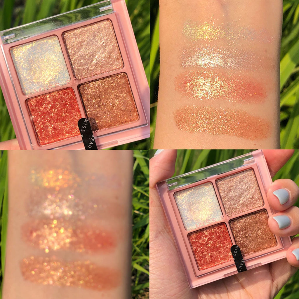 🌸 Mini Four-Color Eyeshadow Palette — Small but Magical ✨