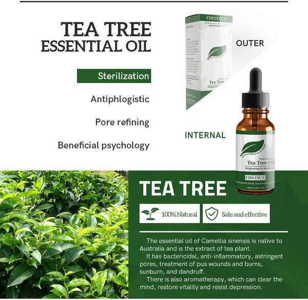 Firstsun Tea Tree Essential Oil – Purifying & Acne Care 🌱✨