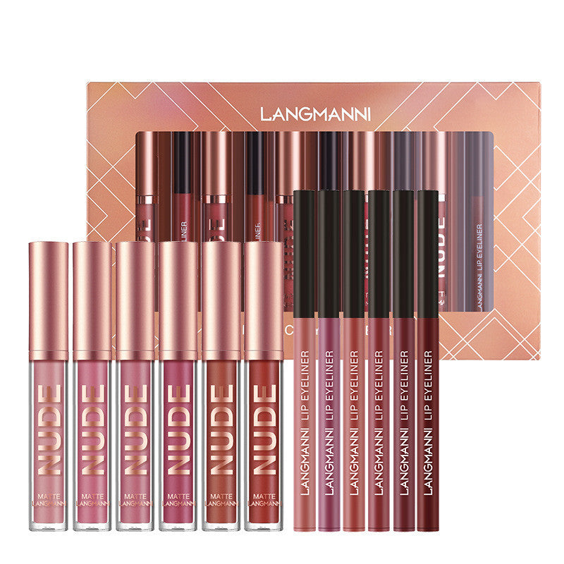 💋 12-Piece Lip Kit – Matte Lipsticks & Lip Liners Set