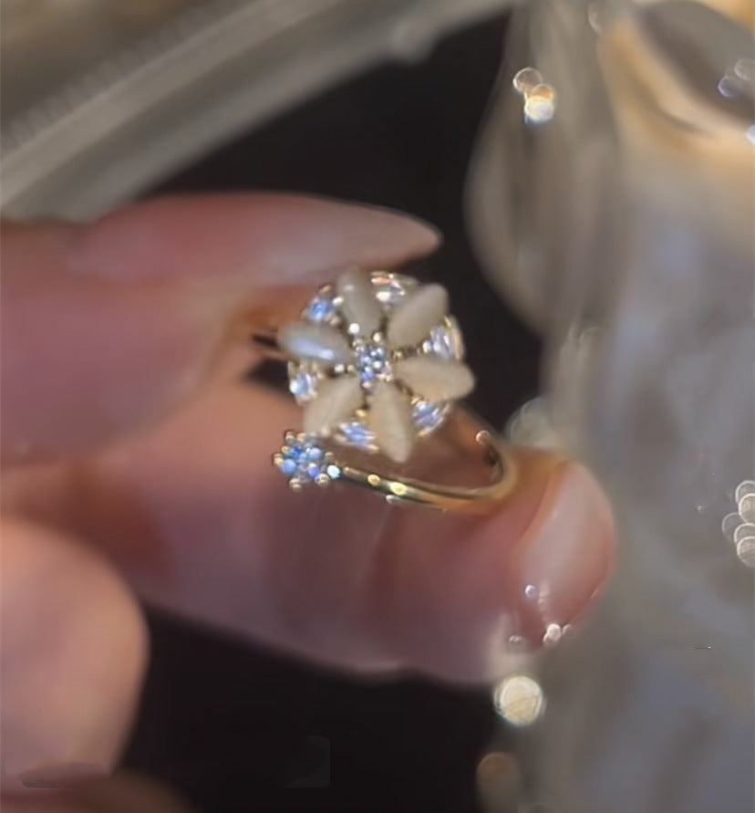 🪷 Opal Spinning Flower Ring — Stress Relief, Style & Serenity✨