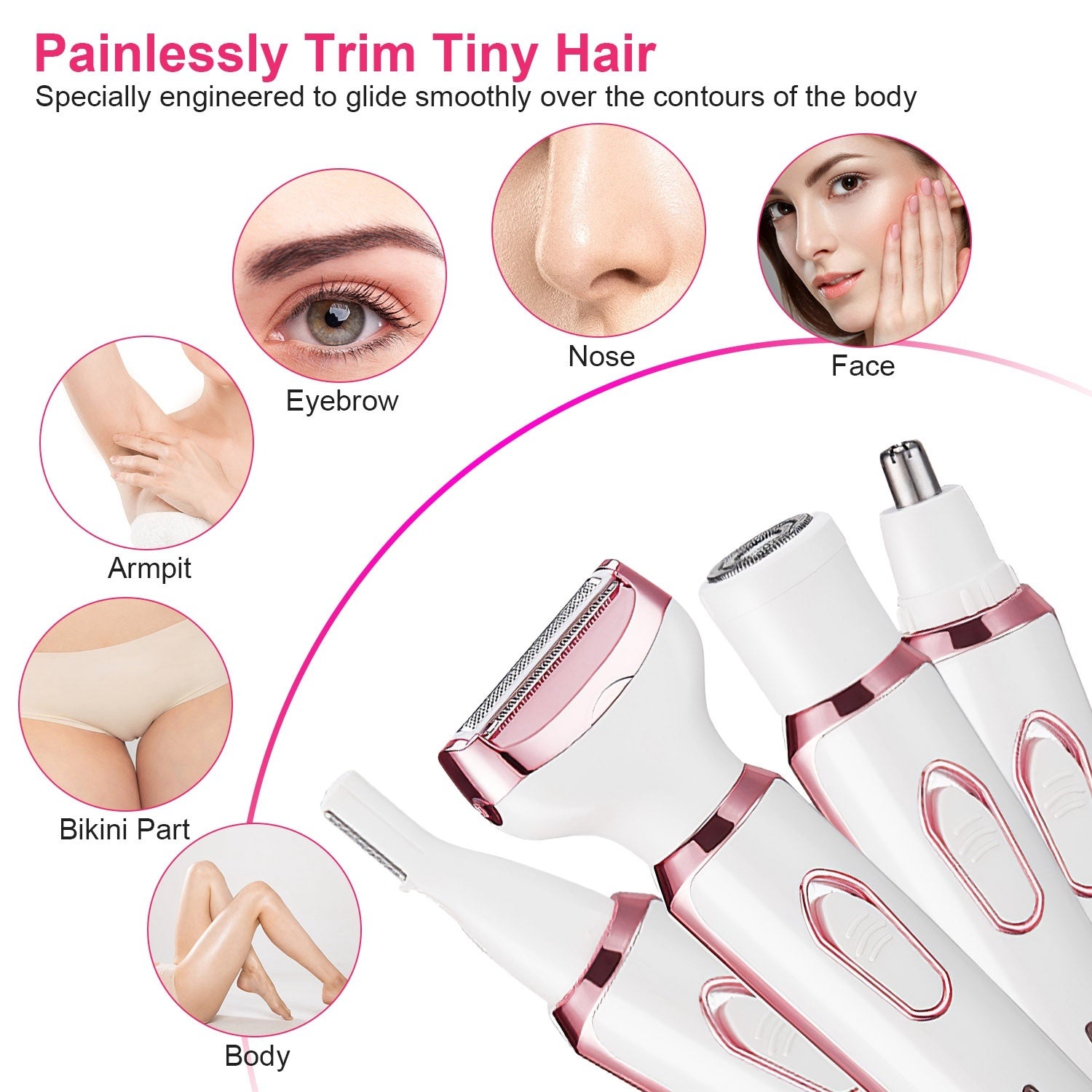 💖 4-in-1 Painless Electric Razor for Women — Smooth Beauty, Zero Effort ✨