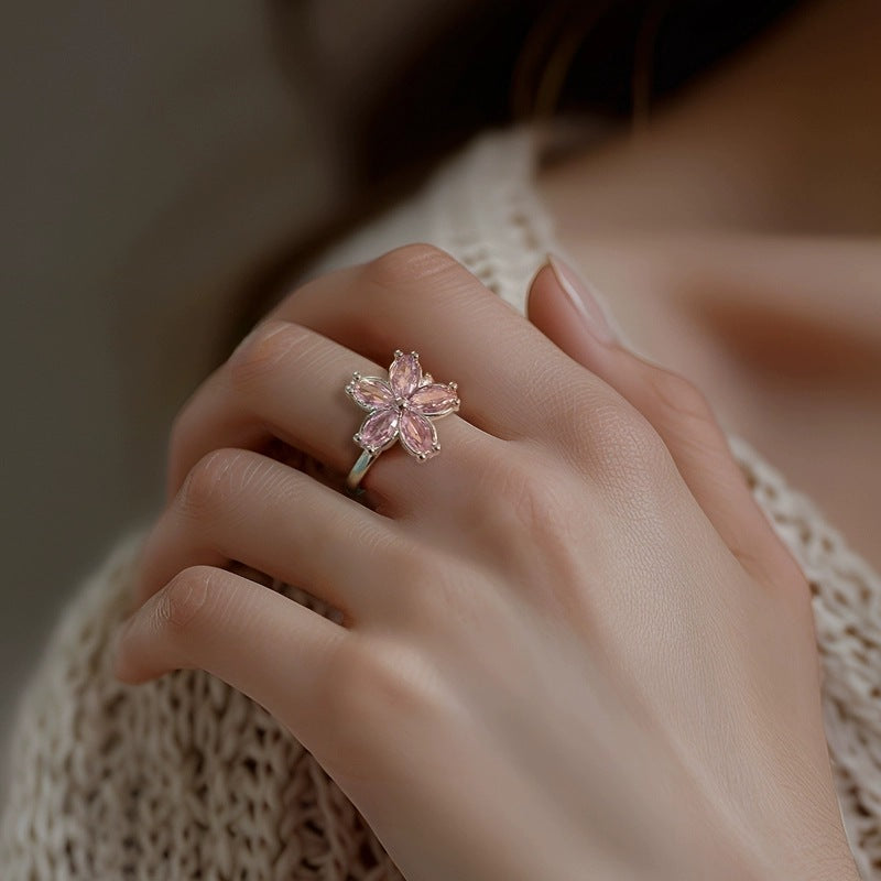 🌸 Cherry Blossom Anxiety Spinning Ring — Calmness Wrapped in Elegance ✨