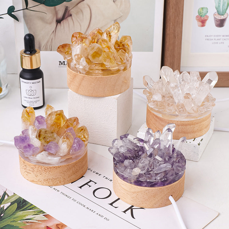 ✨️💜Natural Crystal Night Lamp 💜✨️