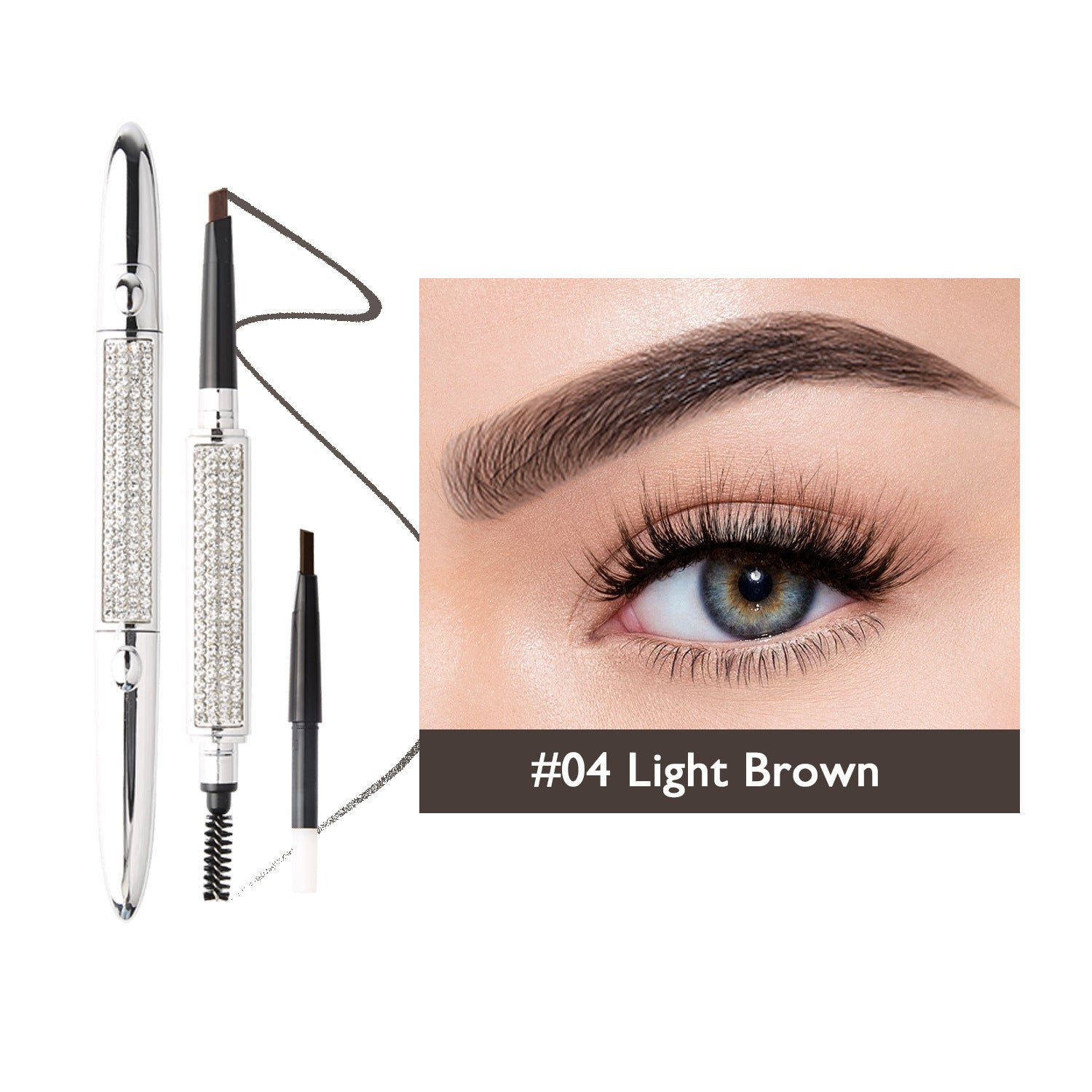 💎Sky Silver Double-Head Eyebrow Pencil — Long-Lasting & Smudge-Proof ✨