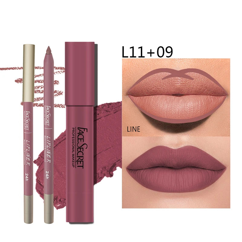 💋 Matte Lipliner & Lipstick Set – Waterproof & Long Lasting 💄