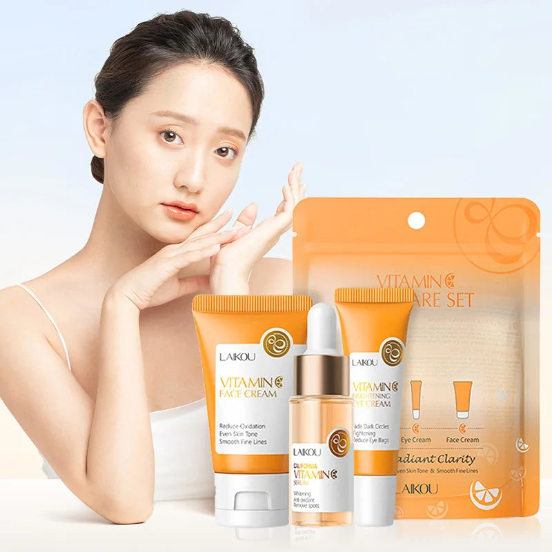 🍊 Vitamin C Radiance Skincare Set — 3 pcs ✨