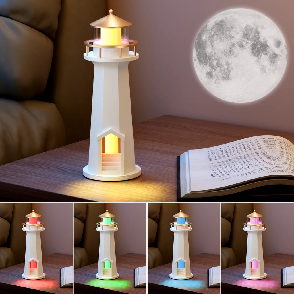 🌕 Lighthouse Moon Projection and Bluetooth Speakers Lamp – Where Light Meets Magic ✨️