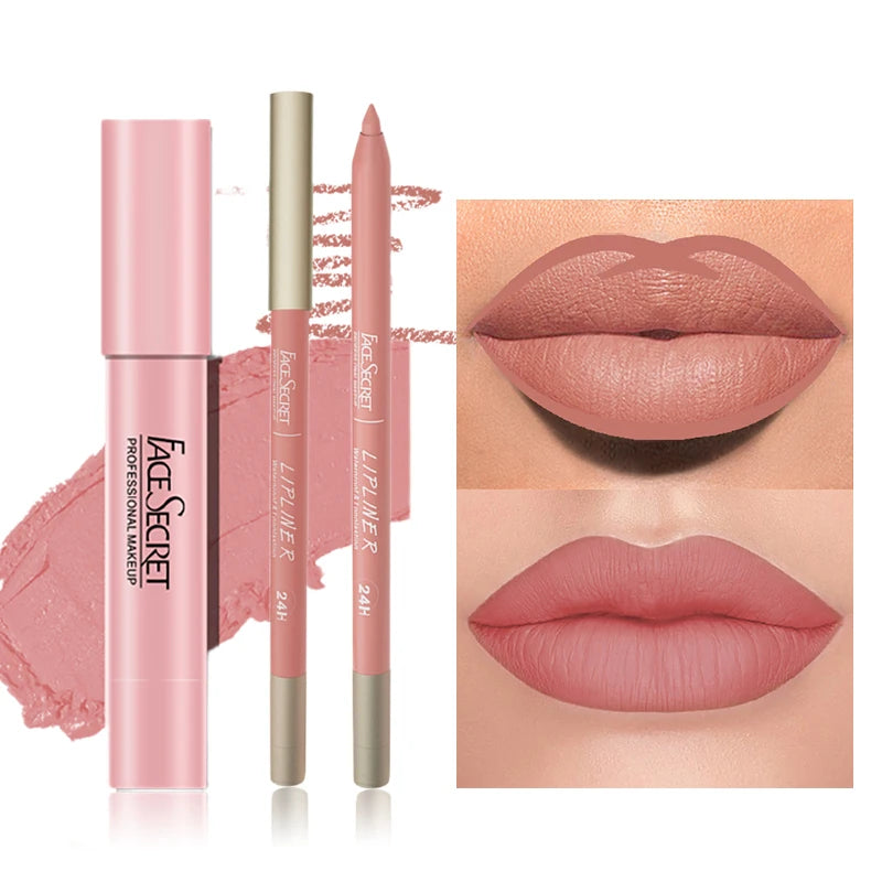 💋 Matte Lipliner & Lipstick Set – Waterproof & Long Lasting 💄