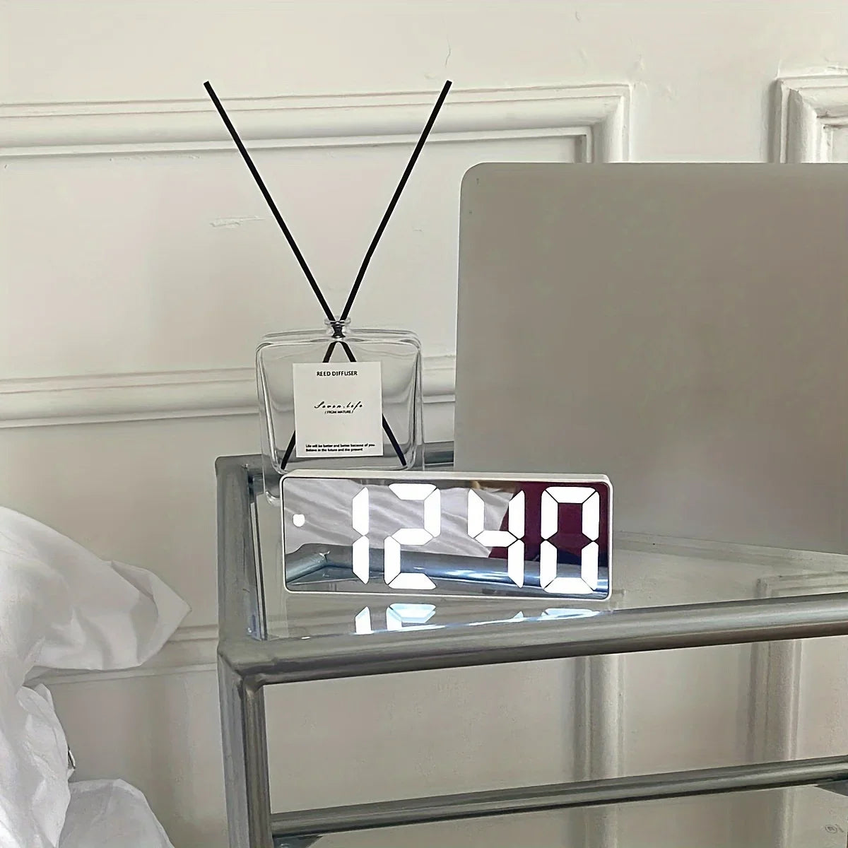 ⏰✨ Luminous Mirror LED Alarm Clock 💎🌙