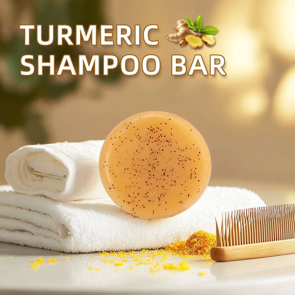 🌼 Turmeric Anti-Dandruff Shampoo Bar- Flake-free scalp. Silky, clean hair ✨