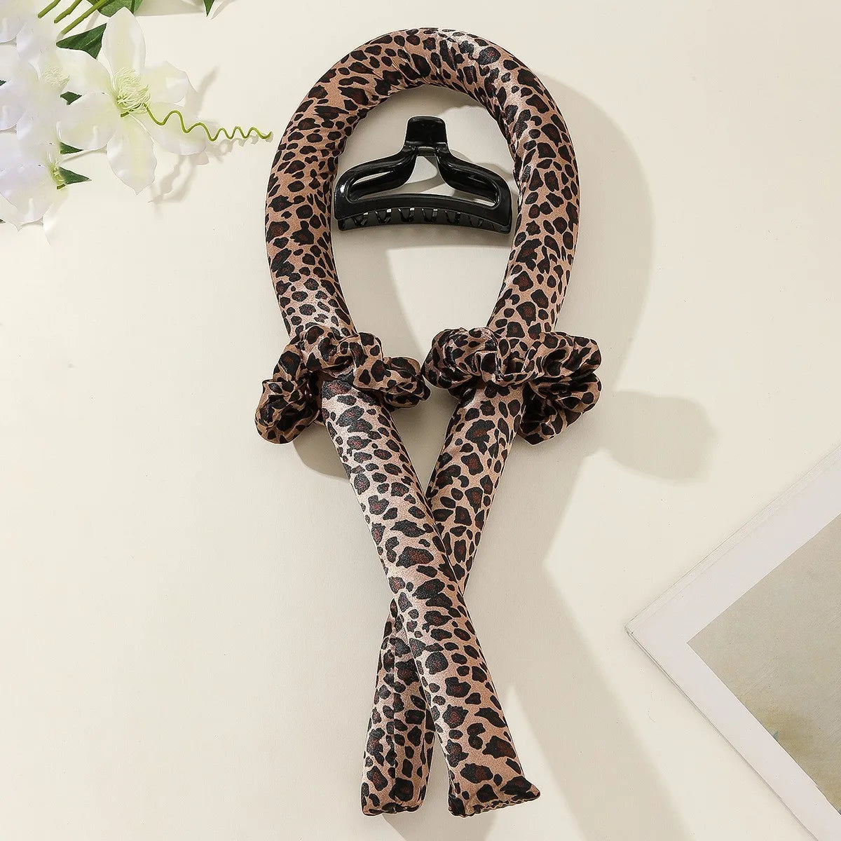 🌀 Heatless Curling Rod Headband — Natural Soft Waves 🐆