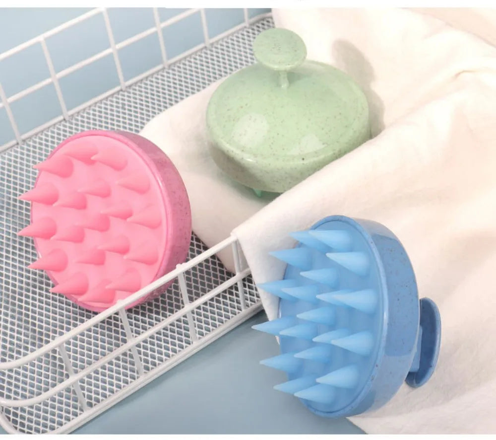 💧Silicone Scalp Massage Shampoo Brush- 🫧🩷