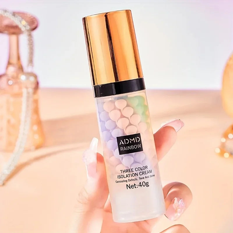 ✨ Tri-Color Face Primer – Brighten, Contour & Perfect 💧