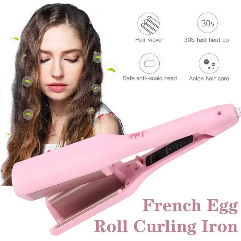 32MM Automatic Lambswool Curling Iron- 🌬️ Effortless French Waves 🩷