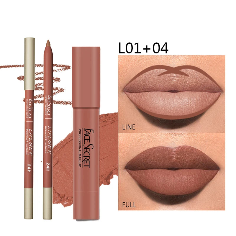 💋 Matte Lipliner & Lipstick Set – Waterproof & Long Lasting 💄