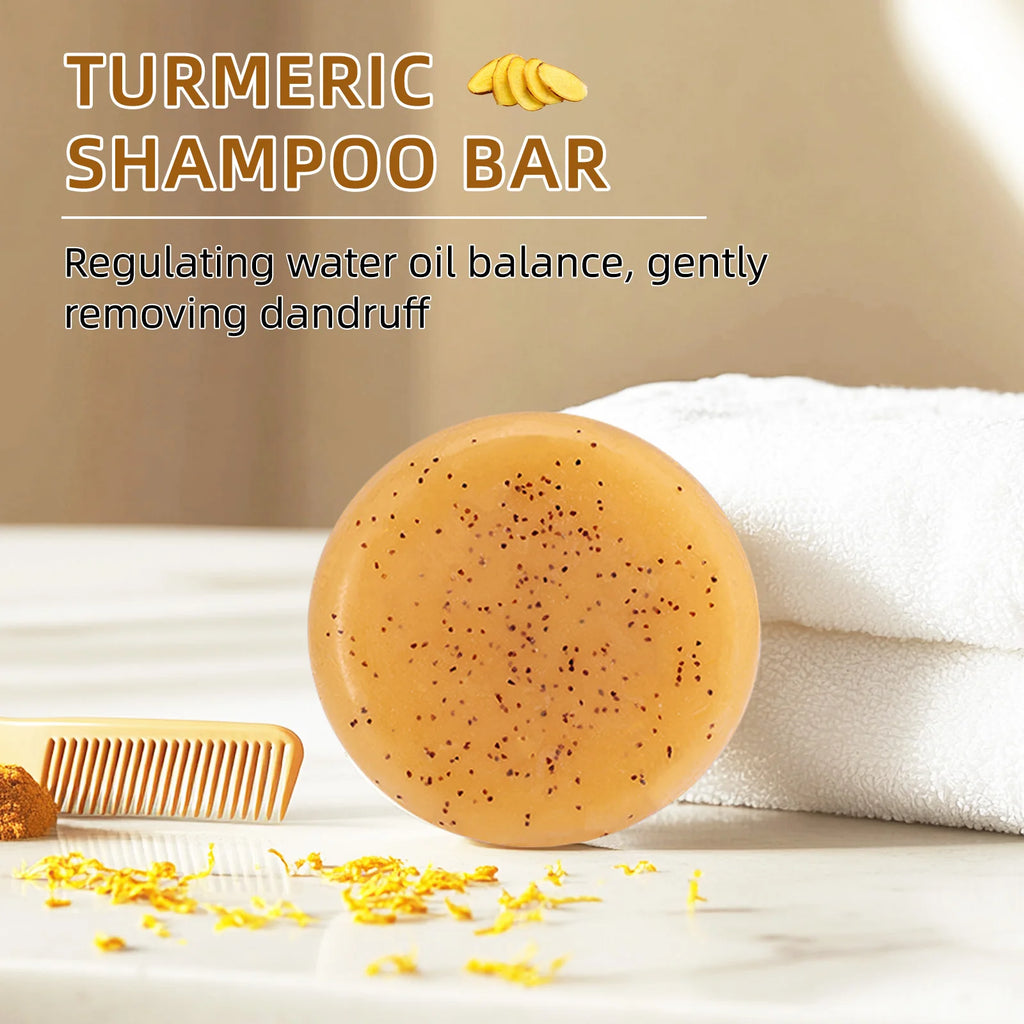 🌼 Turmeric Anti-Dandruff Shampoo Bar- Flake-free scalp. Silky, clean hair ✨
