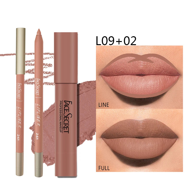 💋 Matte Lipliner & Lipstick Set – Waterproof & Long Lasting 💄