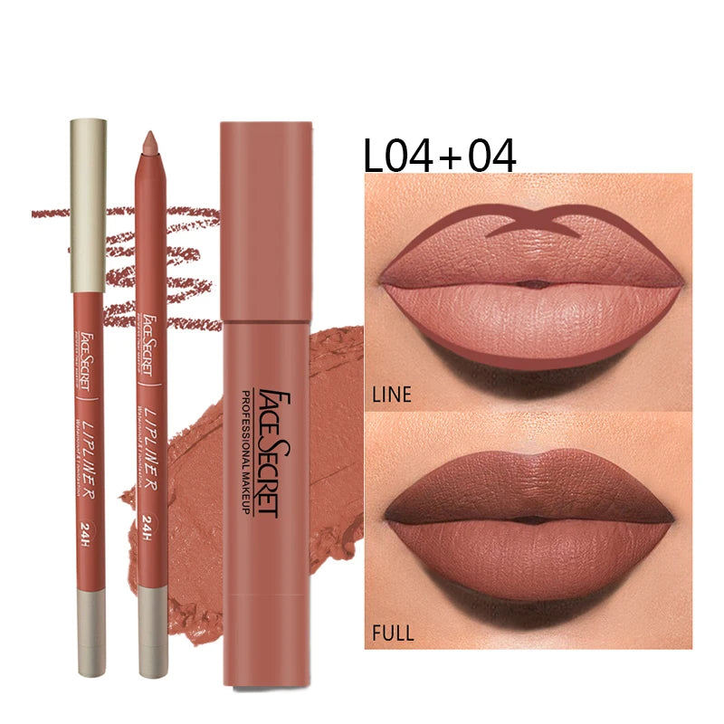 💋 Matte Lipliner & Lipstick Set – Waterproof & Long Lasting 💄