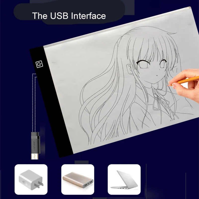 ✨ LED Tracing Drawing Board – Adjustable Brightness 🌙✏️