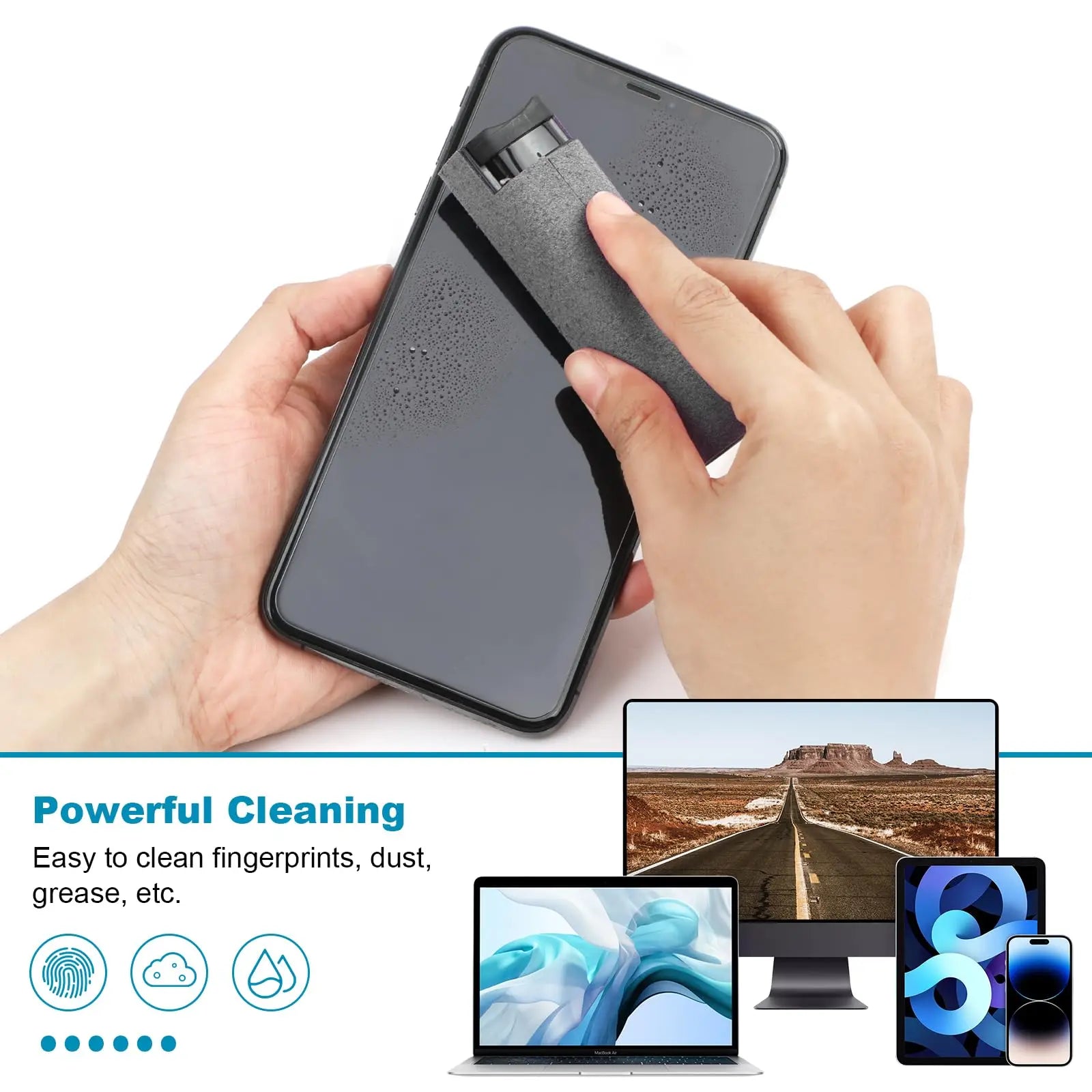 🧼📱 2-in-1 Portable Phone Screen Cleaner Spray ✨
