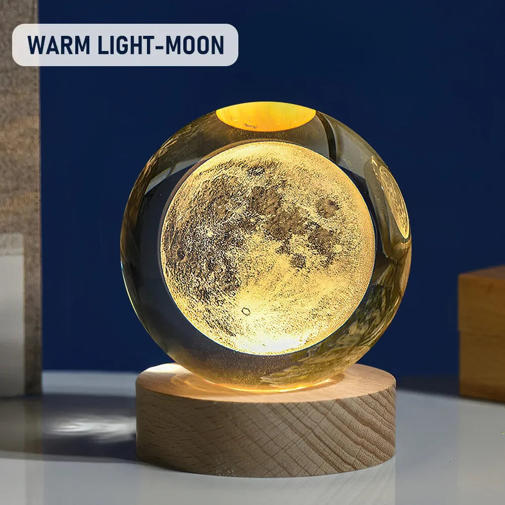 🪐Galaxy Crystal Ball Lamp 🌕 | Astronaut Planet Night Light 🌌