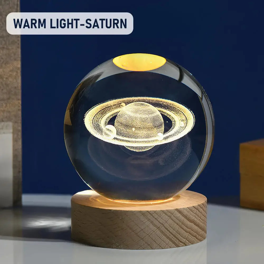 🪐Galaxy Crystal Ball Lamp 🌕 | Astronaut Planet Night Light 🌌