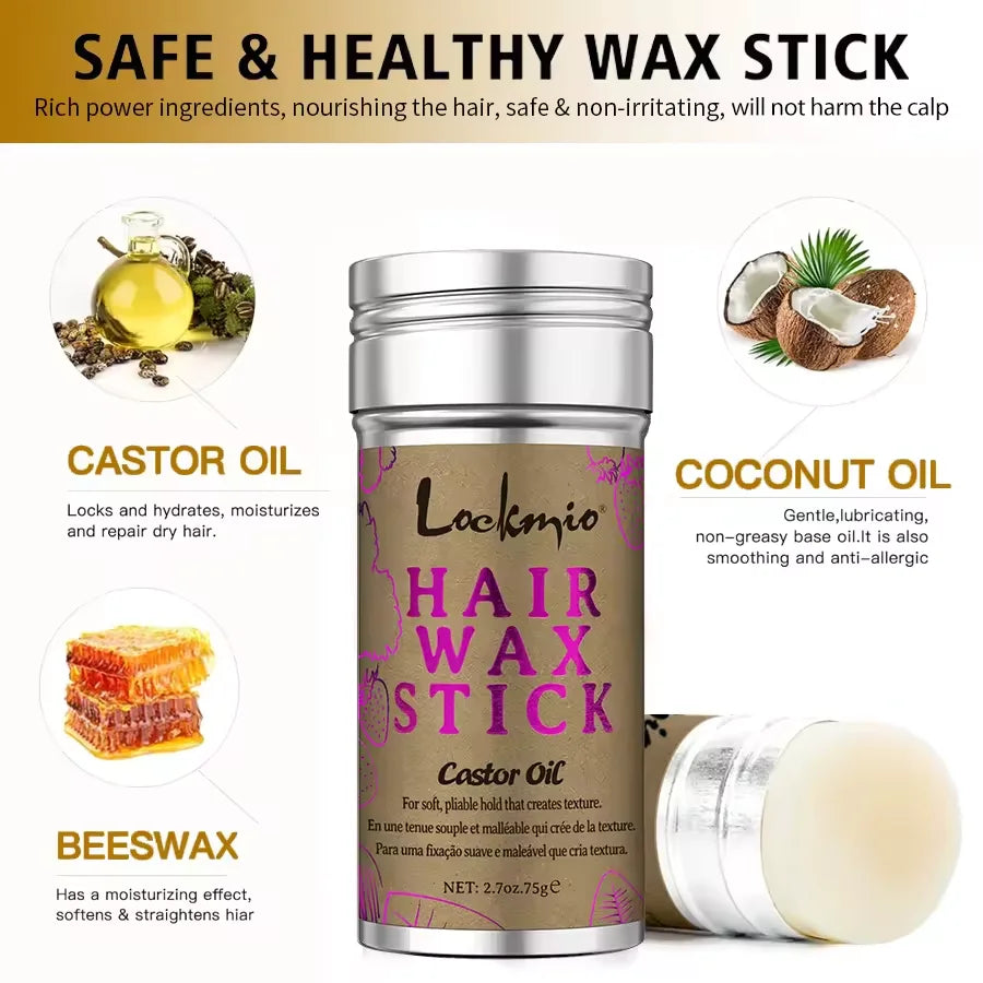 Lockmio 75g Hair Wax Stick with Castor Oil 💇‍♀️