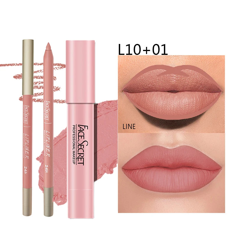 💋 Matte Lipliner & Lipstick Set – Waterproof & Long Lasting 💄