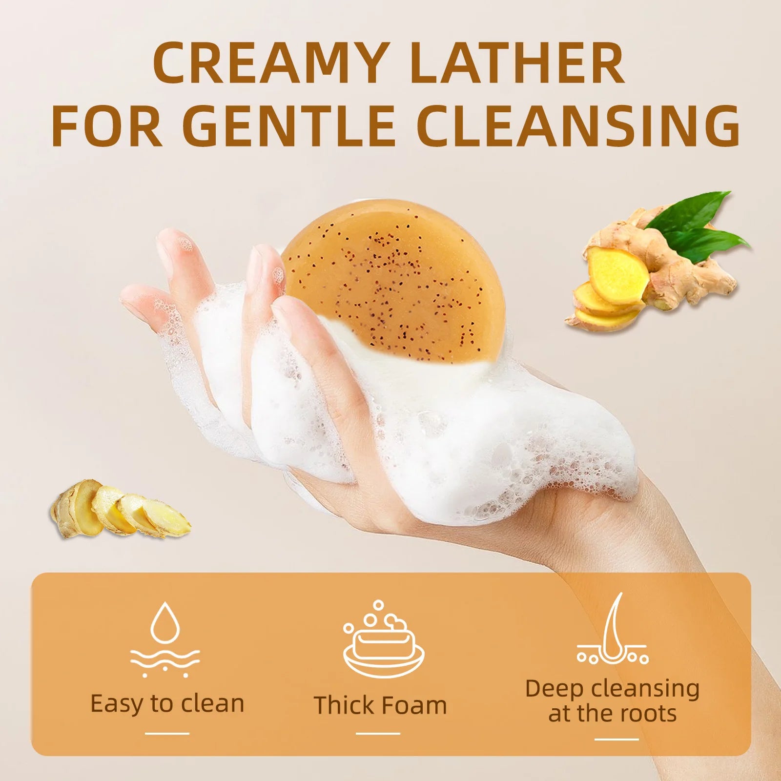 🌼 Turmeric Anti-Dandruff Shampoo Bar- Flake-free scalp. Silky, clean hair ✨