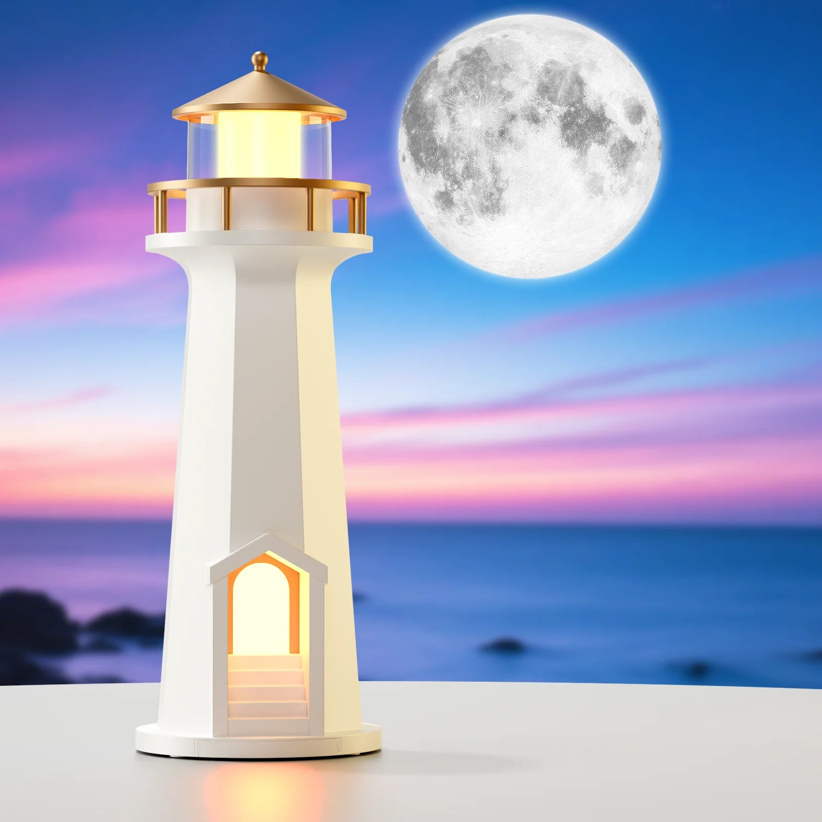🌕 Lighthouse Moon Projection and Bluetooth Speakers Lamp – Where Light Meets Magic ✨️