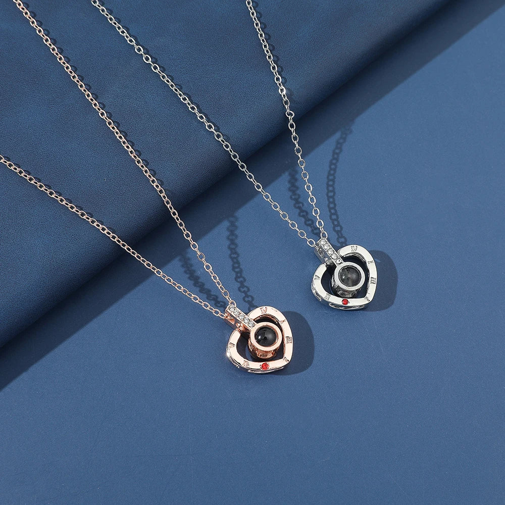 💖 100 Languages “I Love You” Necklace – Romantic Multilingual Heart Pendant ✨🌹