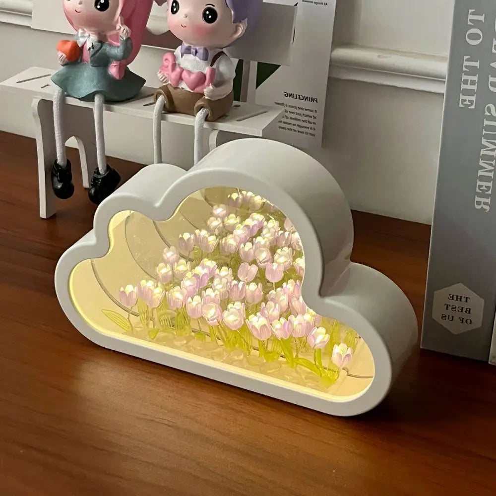 🌷✨ Handmade Tulip Cloud Night Lamp ☁️💡