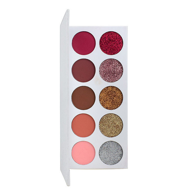 ✨️❤️‍🔥10-Color Eyeshadow Palette — 5 Matte + 5 Glitter Shades❤️‍🔥✨️