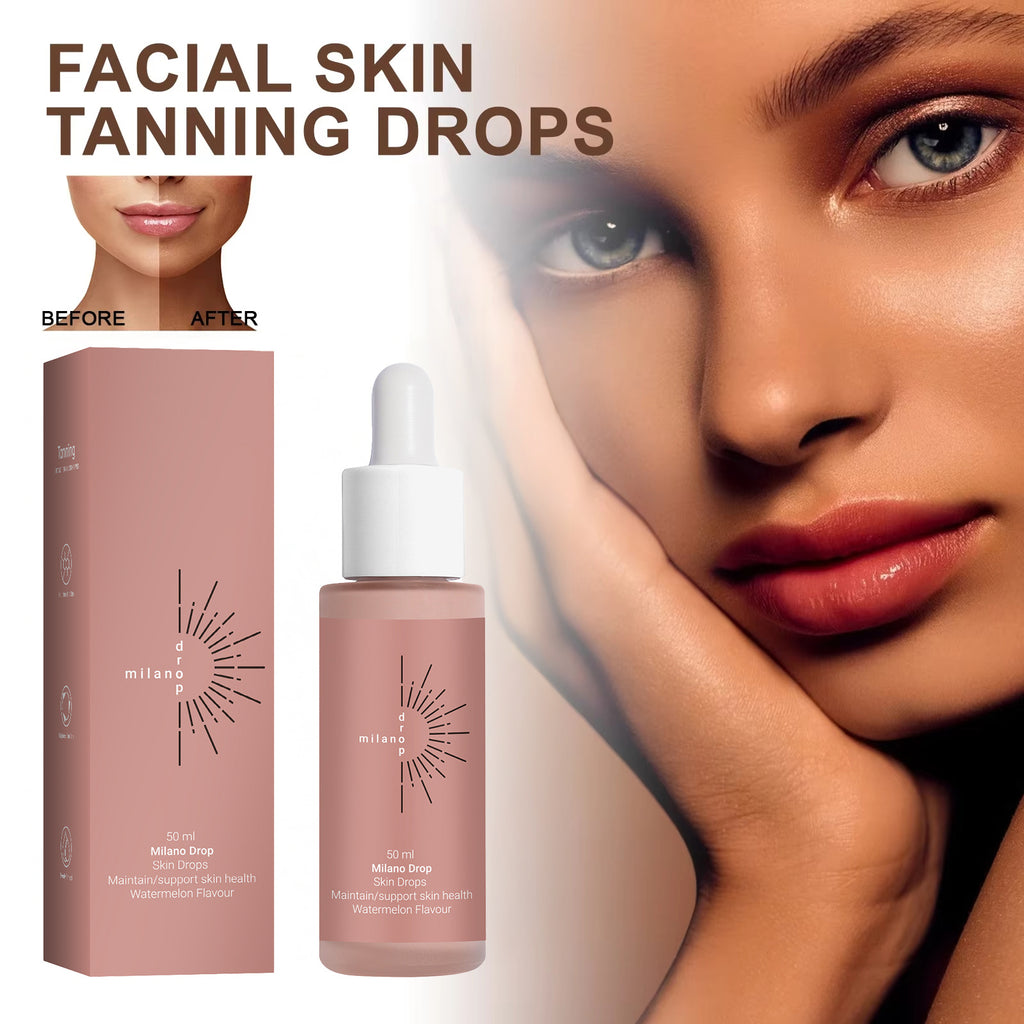 ✨️☀️Self Tanning Serum Drops in Box – Dark Bronzer for Face & Body☀️🔥