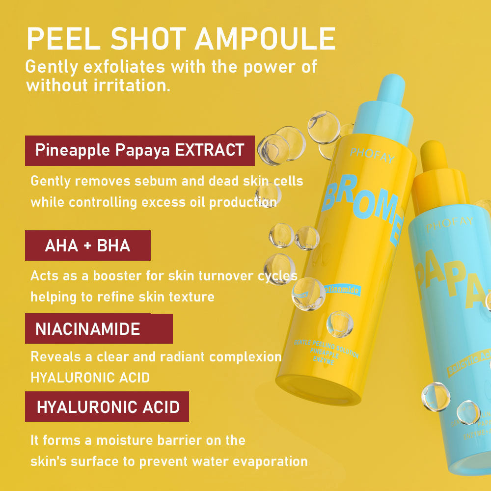 🍍 PHOFAY Gentle Peeling Solution – Papaya Enzyme + AHA & BHA 🌸
