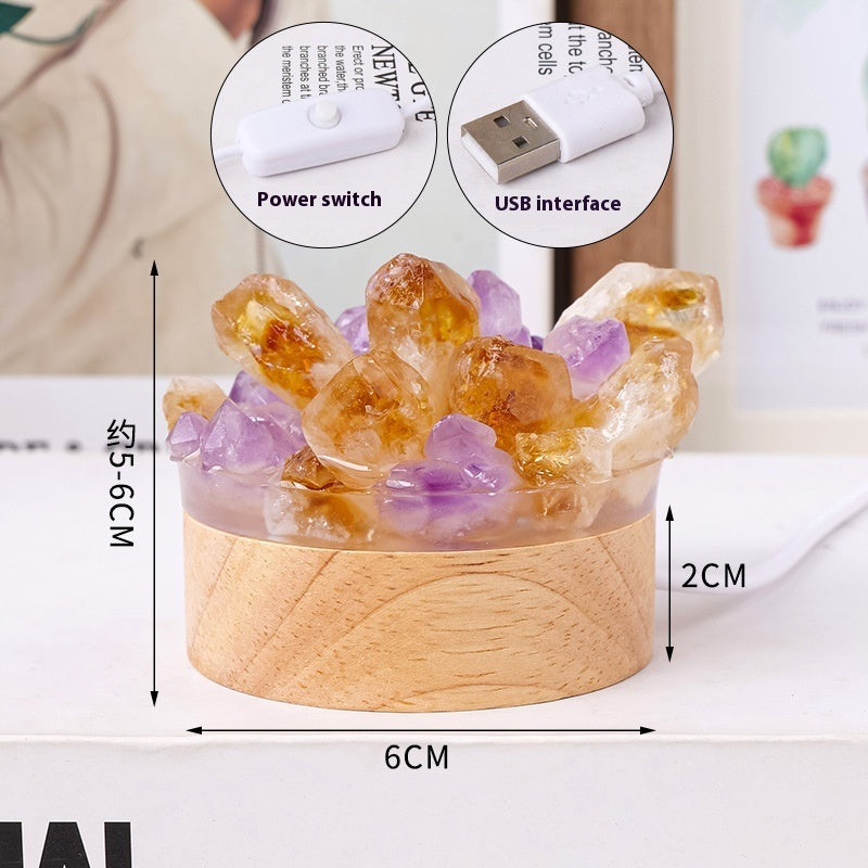 ✨️💜Natural Crystal Night Lamp 💜✨️