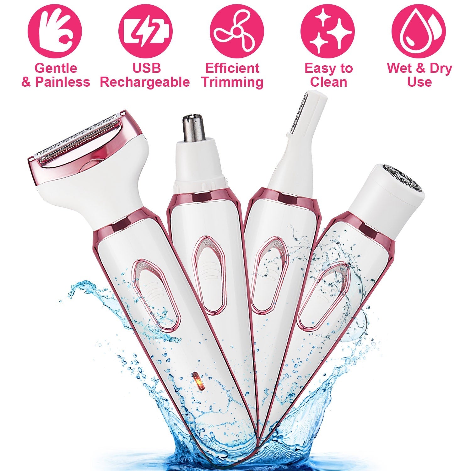 💖 4-in-1 Painless Electric Razor for Women — Smooth Beauty, Zero Effort ✨