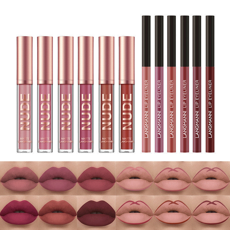 💋 12-Piece Lip Kit – Matte Lipsticks & Lip Liners Set