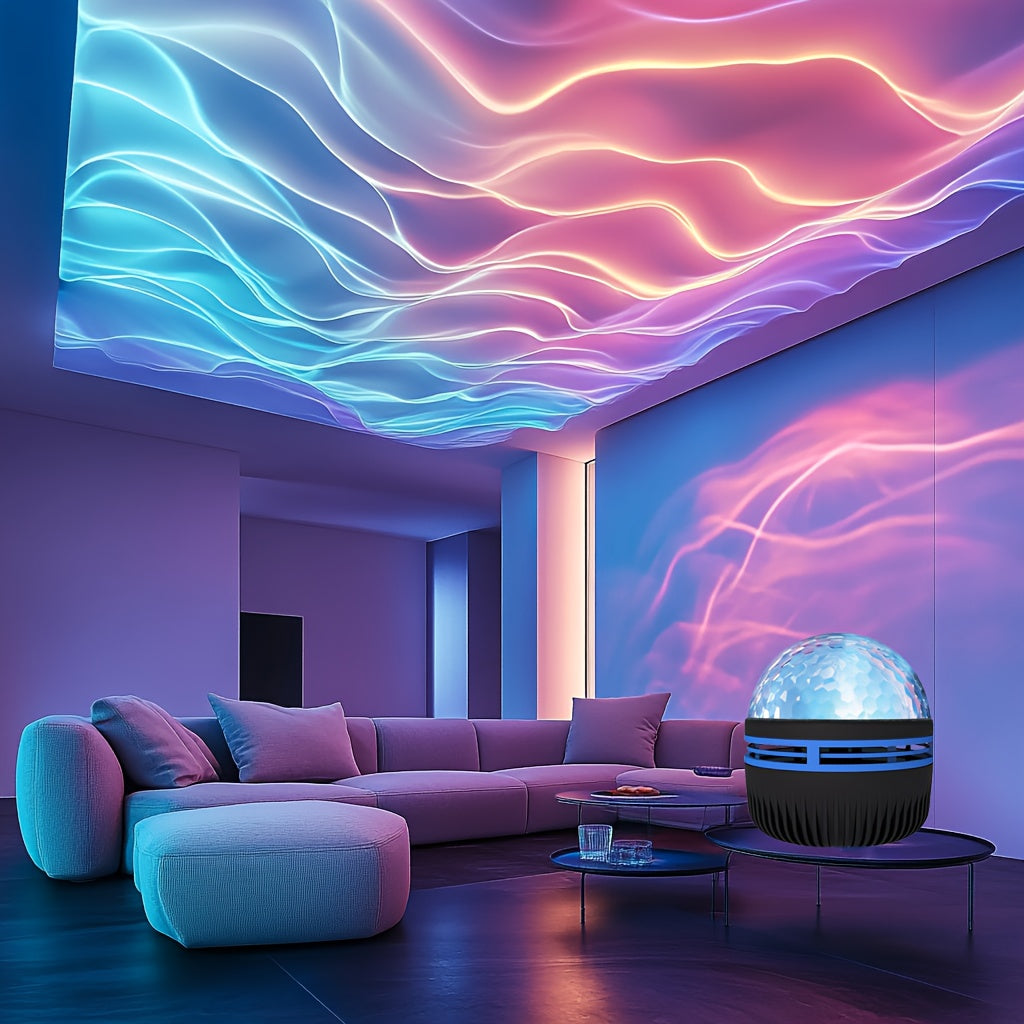 🌊 Ocean Wave Projection Lamp — Rotating Dream Night Light ✨