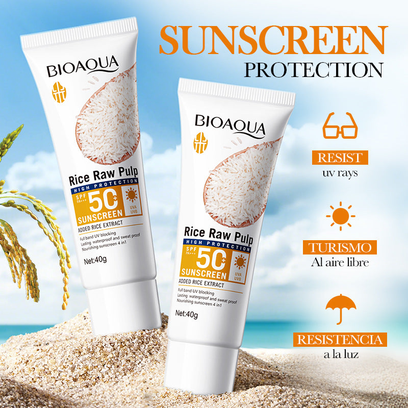 ☀️BIOAQUA Rice Raw Pulp Sunscreen SPF 50+ 🤍