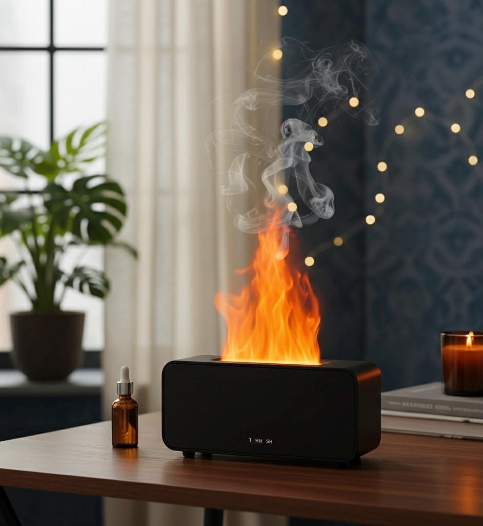 🔥🌫️ Flame Aroma Diffuser & Ultrasonic Humidifier 🌫️🔥