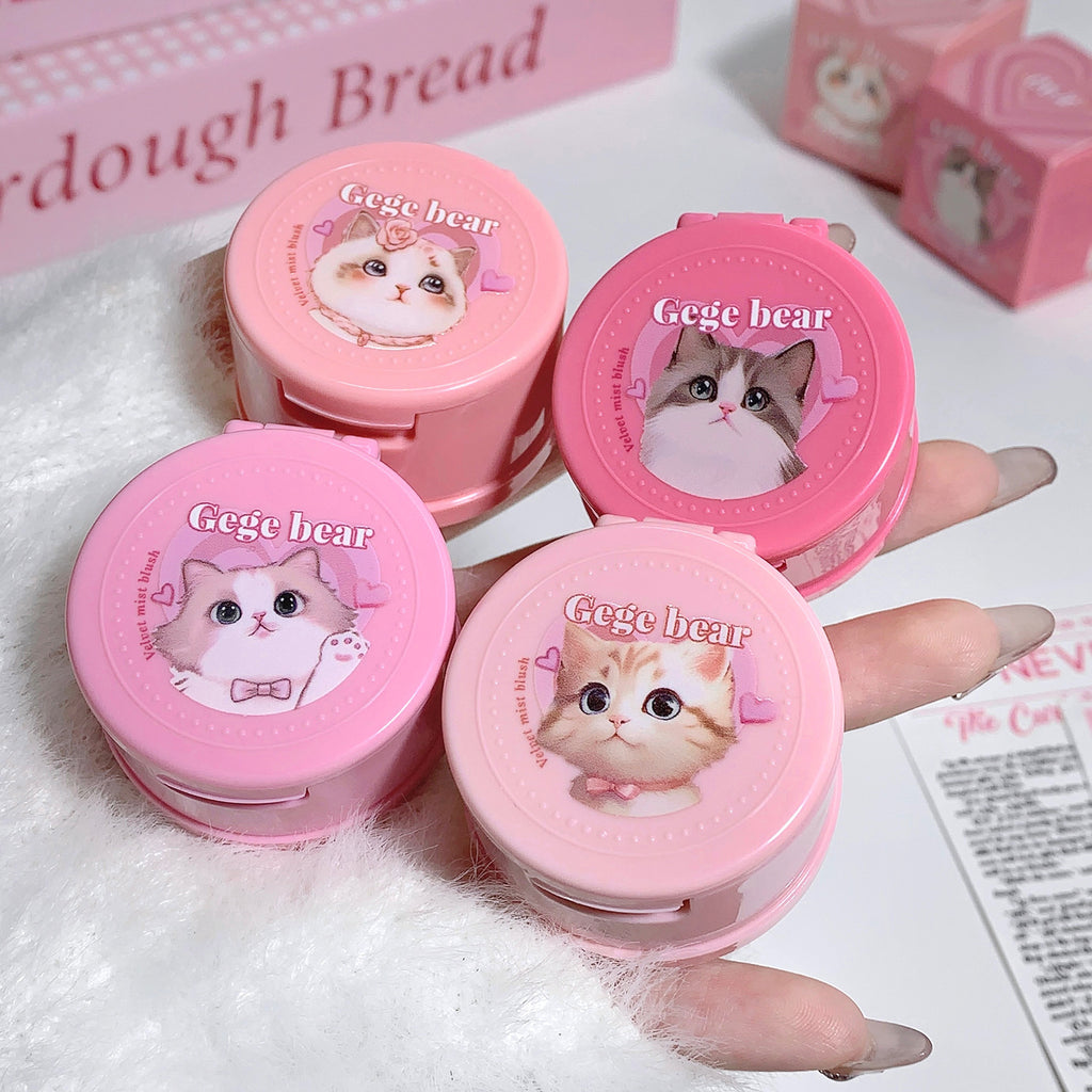 🐾🩷Kawaii Cat Cushion Blush — With Powder Puff 🩷🐾