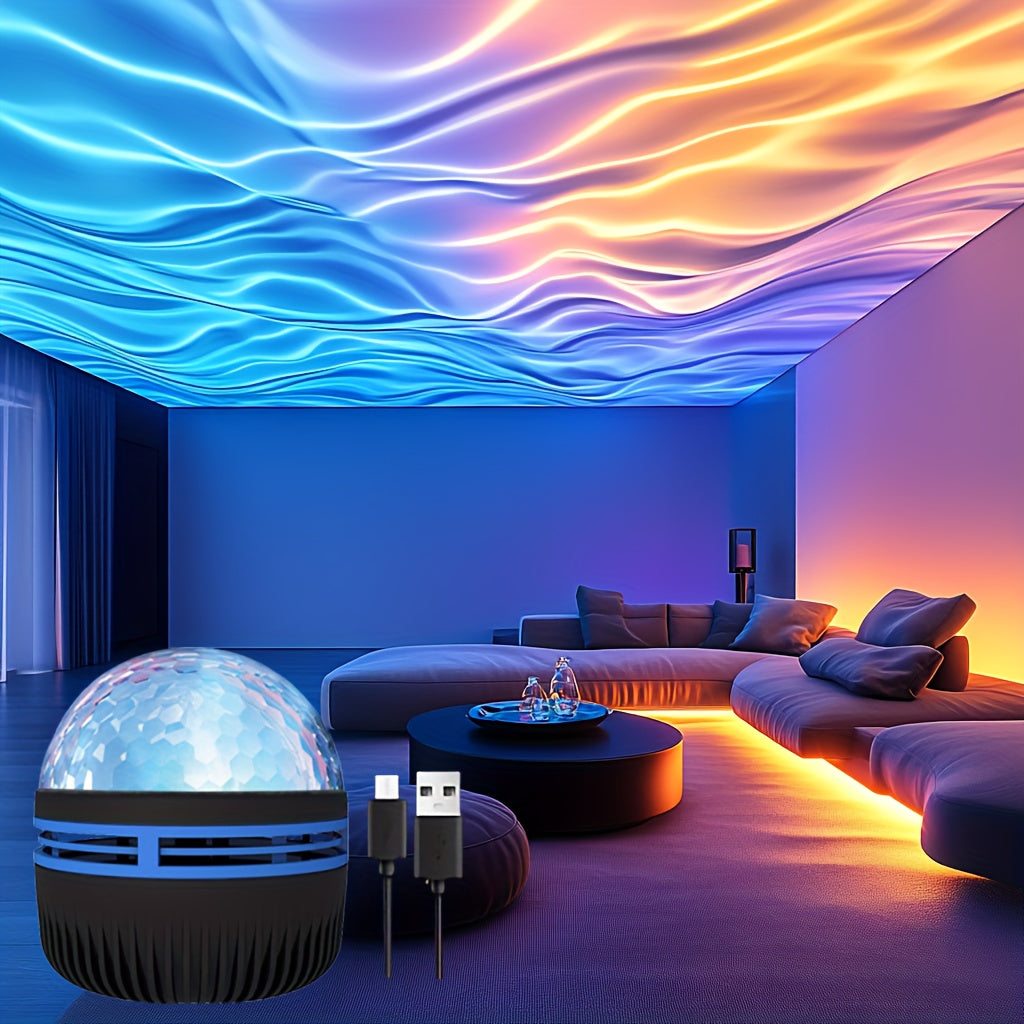 🌊 Ocean Wave Projection Lamp — Rotating Dream Night Light ✨
