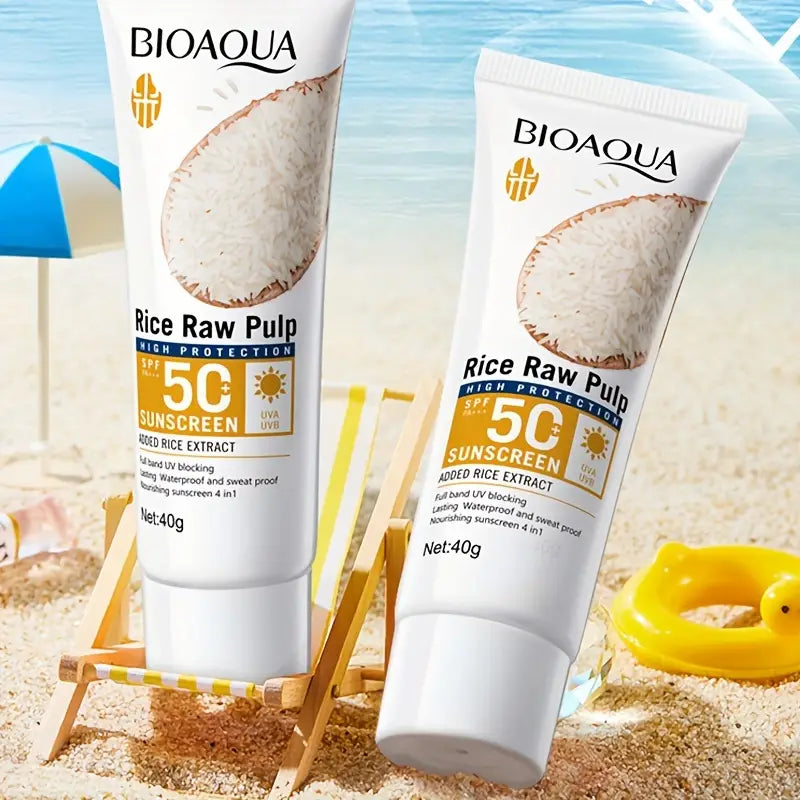 ☀️BIOAQUA Rice Raw Pulp Sunscreen SPF 50+ 🤍
