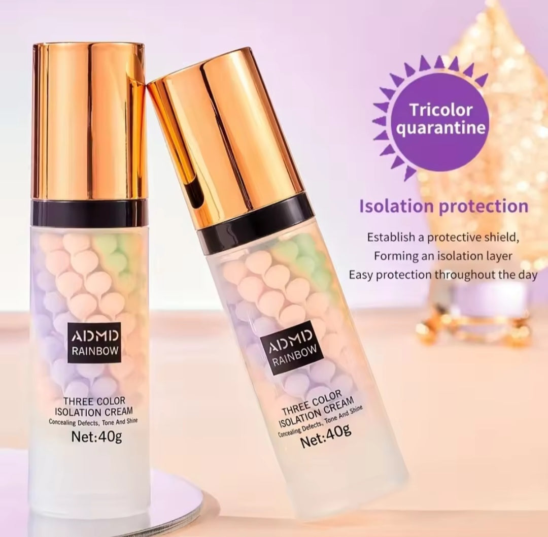 ✨ Tri-Color Face Primer – Brighten, Contour & Perfect 💧
